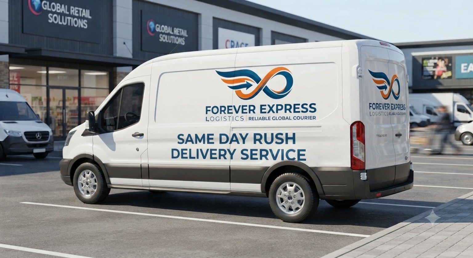 Forever Express Logistics branded delivery van